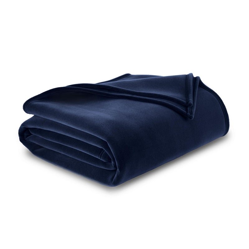 Vellux King Throw Blanket | Original Blanket | Snuggle-Ready | Durable Machine Washable Pet Friendly | All-Season Comfort | Layering Bed Sofa Blanket | Blanket for Bed | Cozy Throw Blanket | Navy - Image 1